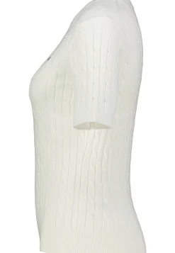 Damen Strickpullover STRETCH COTTON CABLE C-NECK