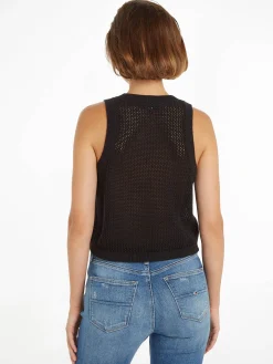 Damen Stricktop aus Bio-Baumwolle TJW OPEN STITCH FLAG TANK TOP