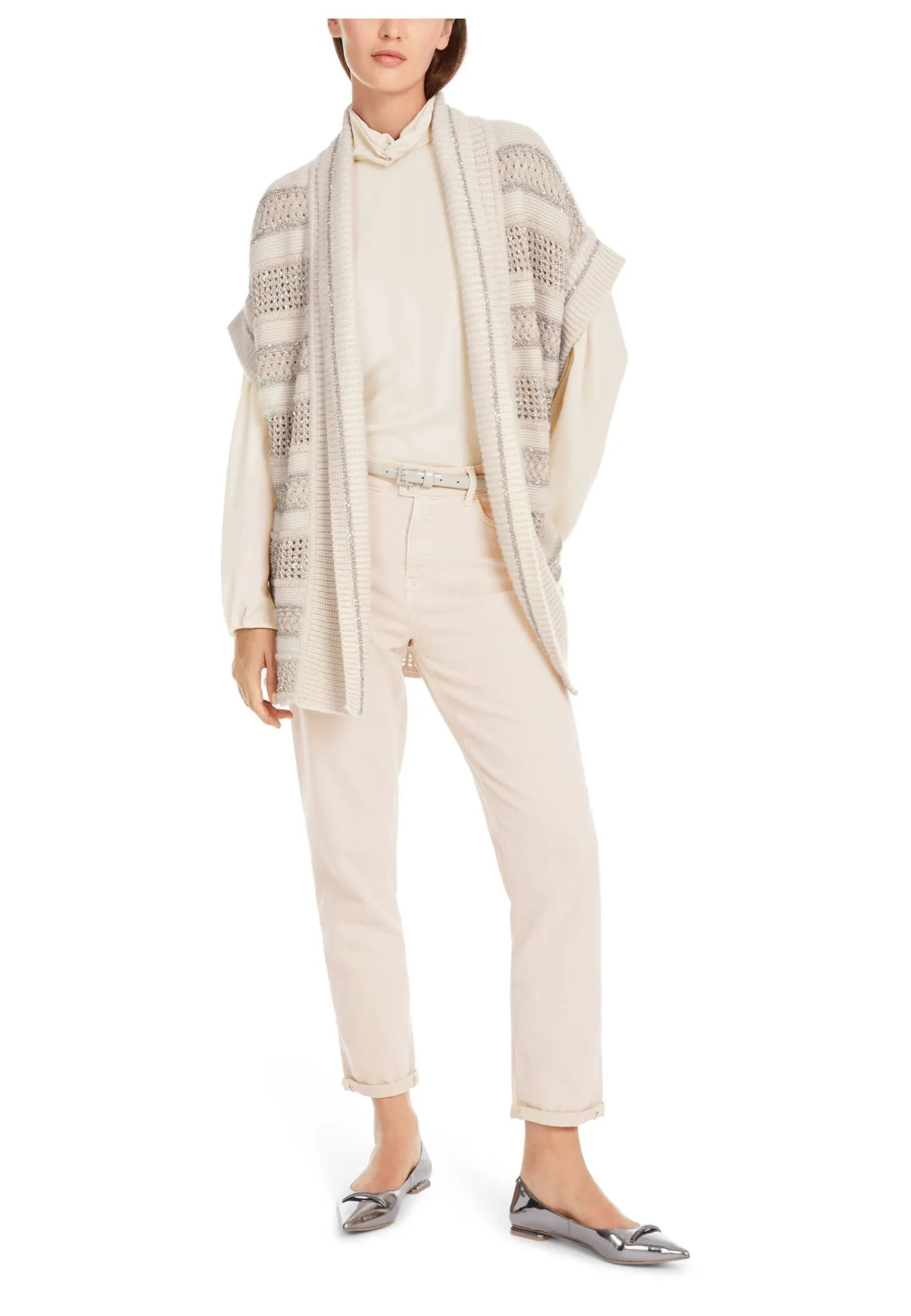 Damen Strickweste lang mit Kaschmir