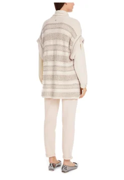 Damen Strickweste lang mit Kaschmir