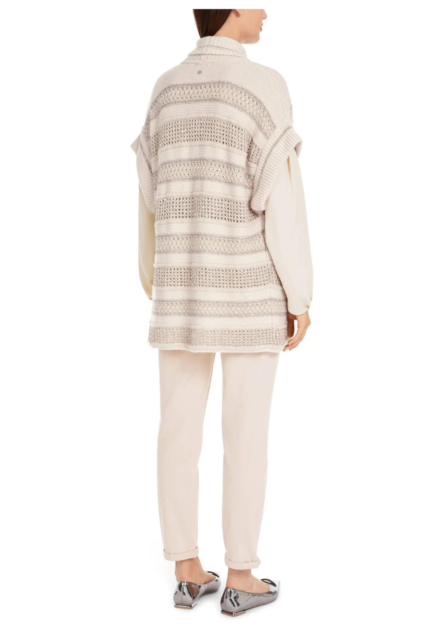 Damen Strickweste lang mit Kaschmir