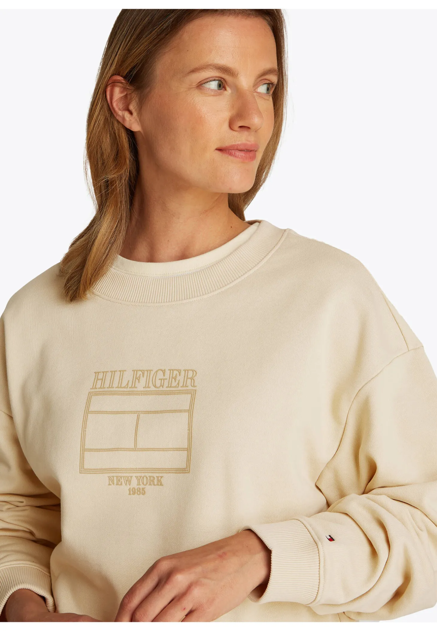 Damen Sweatshirt BOXY OUTLINE FLAG Relaxed Fit