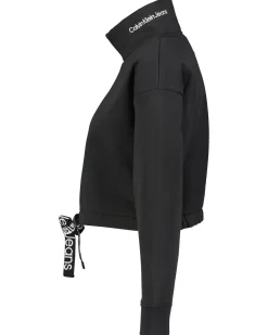 Damen Sweatshirt mit Logo-Tape Cropped Fit