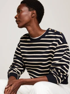 Damen Sweatshirt mit Schulterknöpfen Regular Fit