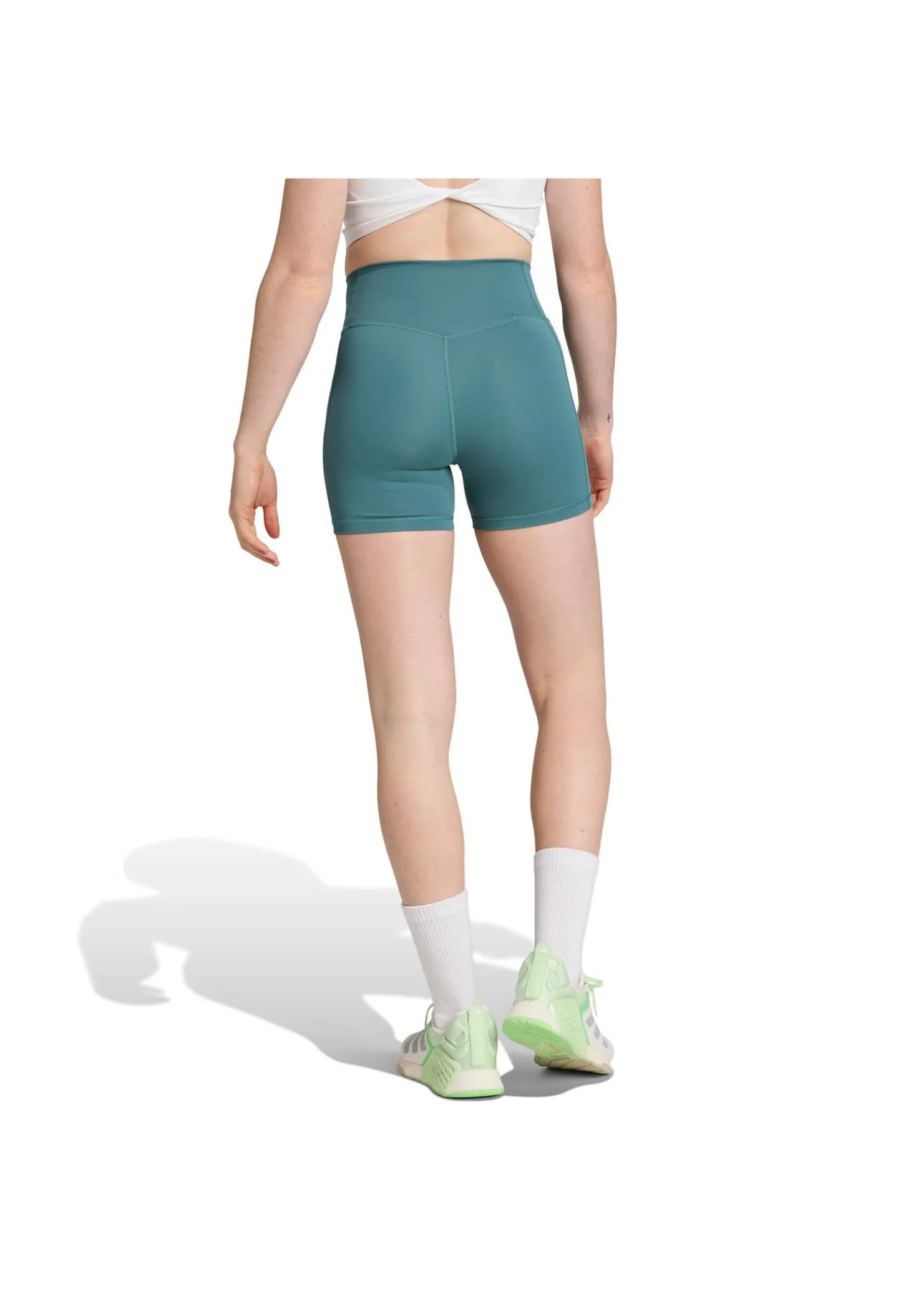 Damen Trainingsleggings 1/4 3-Streifen OPTIME SHORTS