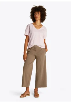 Damen T-Shirt aus Bio-Baumwolle SLUB CROP V-NK