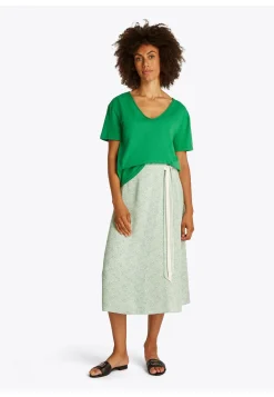 Damen T-Shirt aus Bio-Baumwolle SLUB CROP V-NK