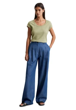 Damen T-Shirt aus Pointelle Jersey