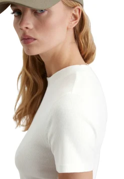 Damen T-Shirt aus Rippjersey Slim Fit