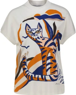 Damen T-Shirt mit Katzen-Dessin