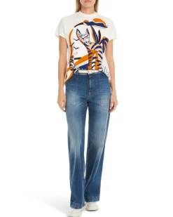 Damen T-Shirt mit Katzen-Dessin