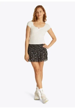 Damen T-Shirt mit Pointelle-Muster