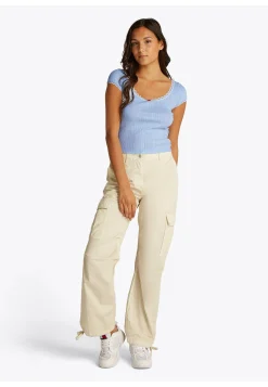 Damen T-Shirt mit Pointelle-Muster