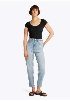 Damen T-Shirt mit Pointelle-Muster