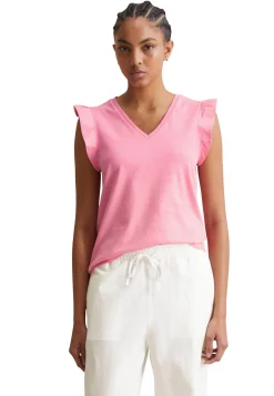 Damen T-Shirt mit Volantsärmel