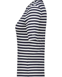 Damen T-Shirt SLIM STRIPED RIBBED Slim Fit