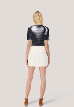 Damen T-Shirt SLIM STRIPED RIBBED Slim Fit