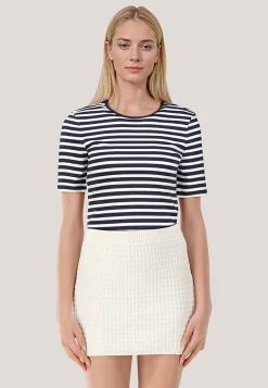 Damen T-Shirt SLIM STRIPED RIBBED Slim Fit