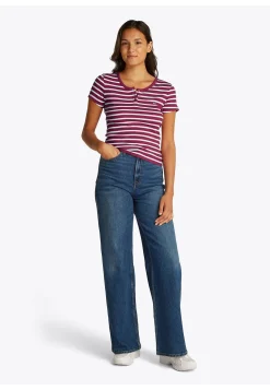 Damen T-Shirt TJW SLIM BUTTON RIB C-NECK Slim Fit