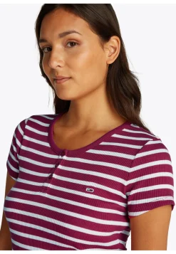 Damen T-Shirt TJW SLIM BUTTON RIB C-NECK Slim Fit
