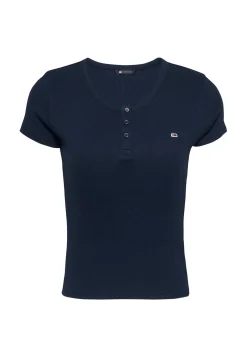Damen T-Shirt TJW SLIM BUTTON RIB C-NECK Slim Fit
