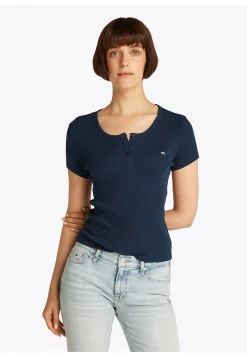Damen T-Shirt TJW SLIM BUTTON RIB C-NECK Slim Fit