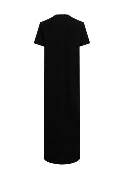 Damen T-Shirt-Maxikleid aus geripptem Baumwollmix