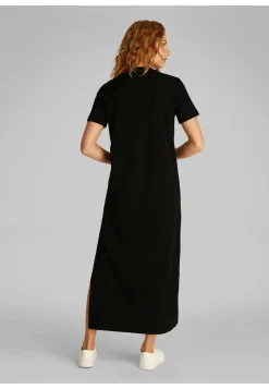 Damen T-Shirt-Maxikleid aus geripptem Baumwollmix