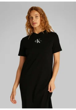 Damen T-Shirt-Maxikleid aus geripptem Baumwollmix