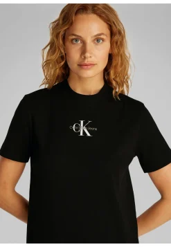 Damen T-Shirt-Maxikleid aus geripptem Baumwollmix