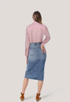 Damen Tunikabluse aus Ramie Relaxed Fit