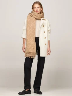 Damen Wollschal TH MONOGRAMM WOOL SCARF