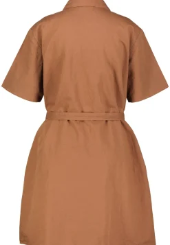 Hemdblusenkleid aus Baumwolle und Leinen Relaxed Fit