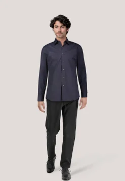 Herren Businesshemd Popeline mit Stretch L-HAYS Slim Fit