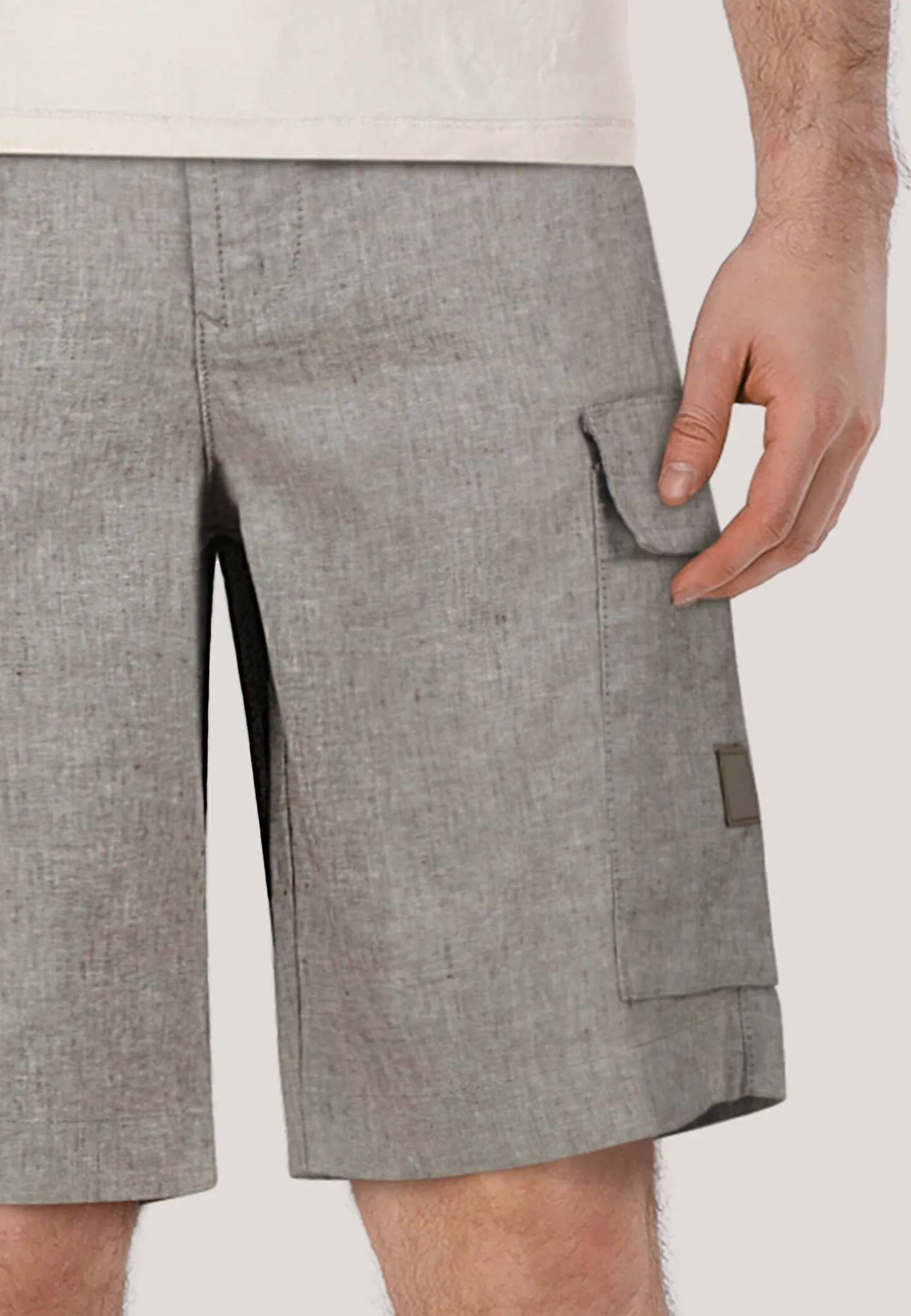 Herren Cargoshorts Leinen-Mix Relaxed Fit