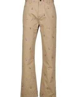 Herren Chinohose mit Stickerei Straight Fit