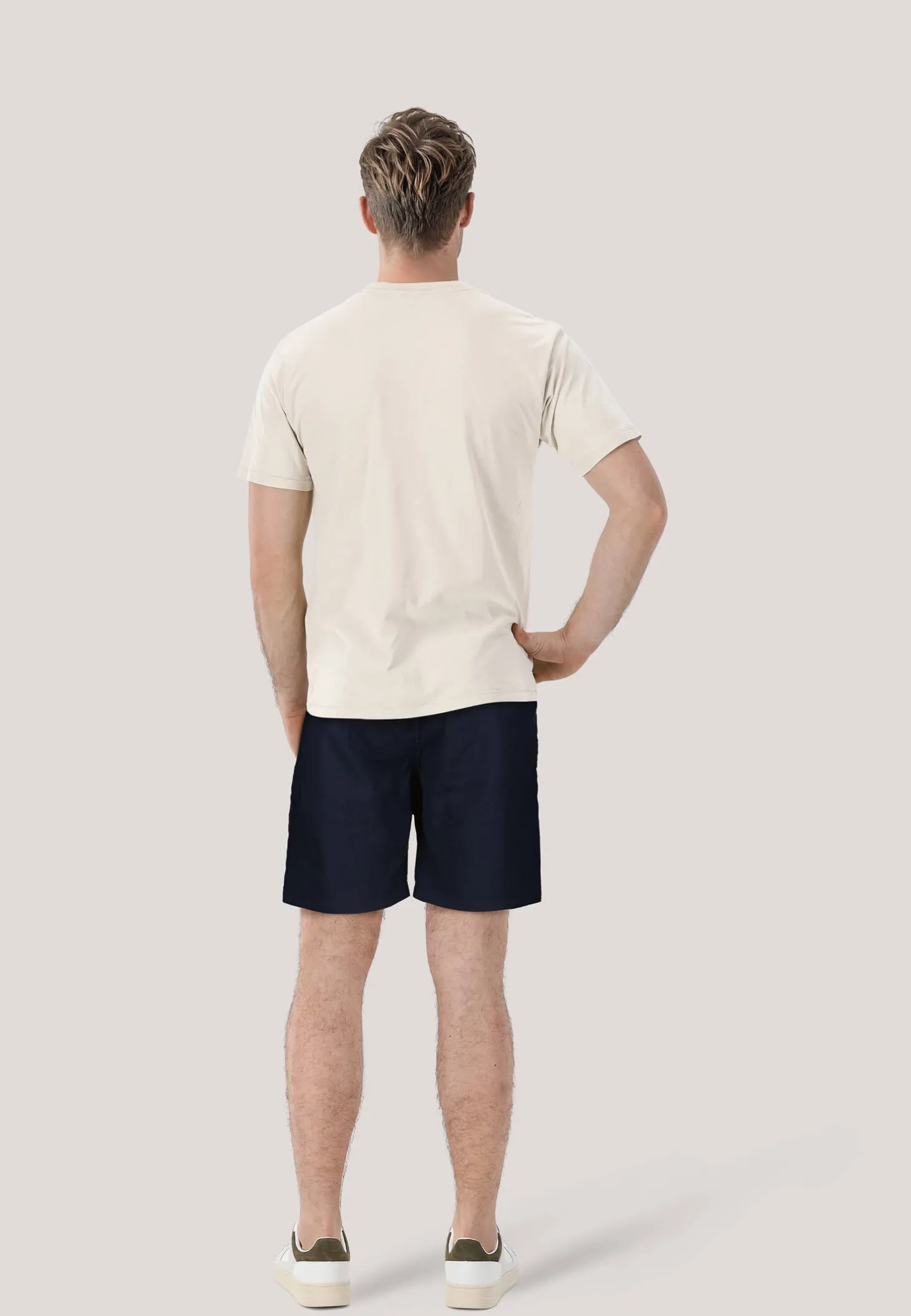 Herren Chinoshorts mit Leinen Tapered Fit