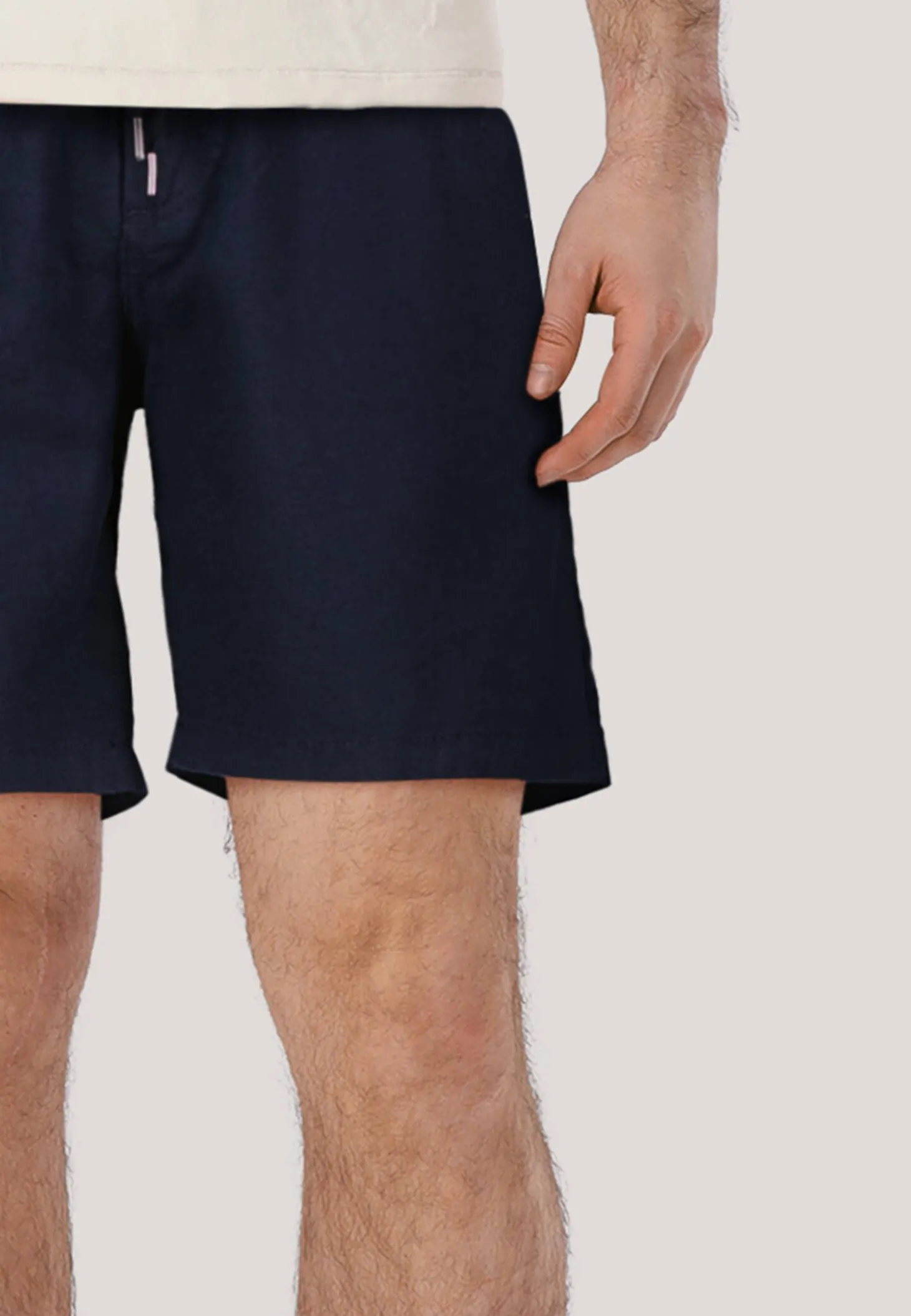 Herren Chinoshorts mit Leinen Tapered Fit