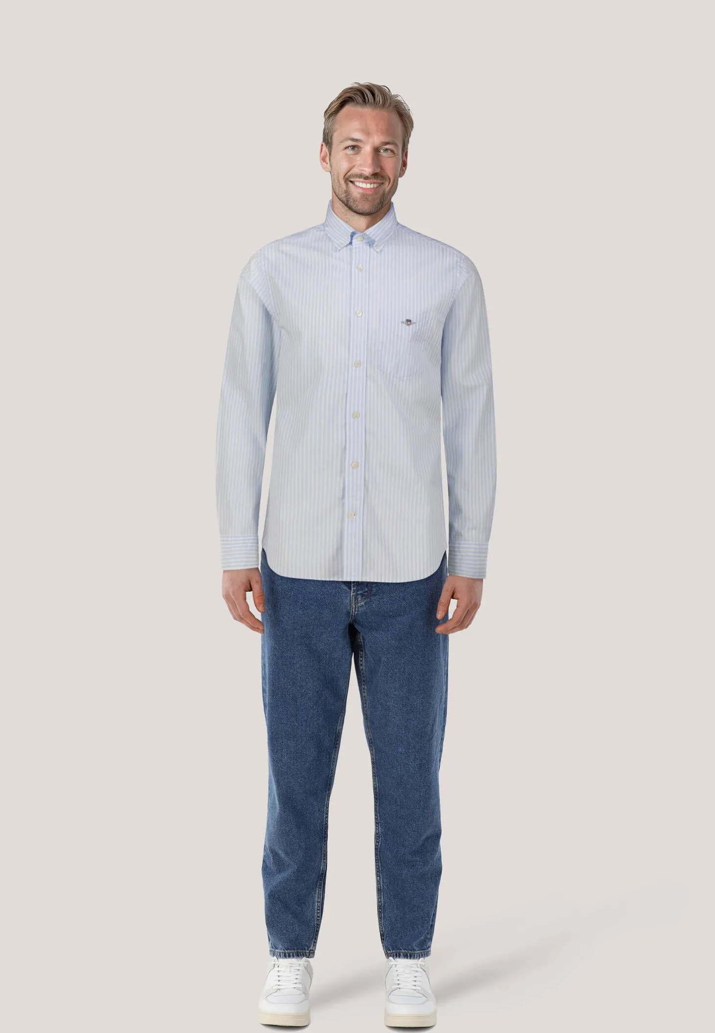 Herren Freizeithemd STRIPE aus Popeline Regular Fit