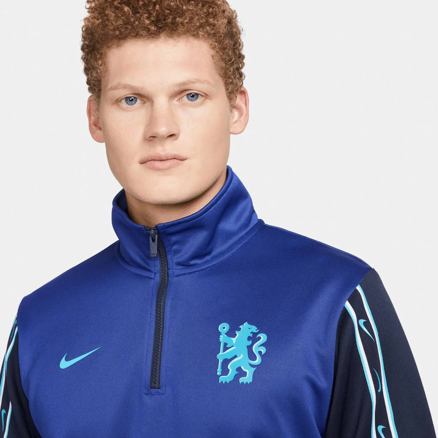 Herren Fußballsweatshirt CHELSEA FC MENS DRI-FIT 1/2 ZIP