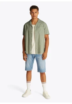 Herren Hemd aus Baumwolle und Leinen TJM LINEN BLEND CAMP Regular Fit