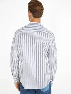 Herren Hemd aus Baumwoll-Leinenmischung MAO STRIPE LINEN BLEND SHIRT