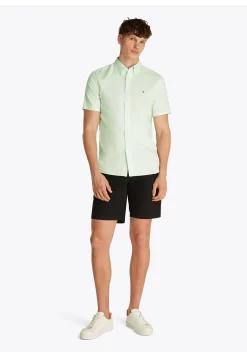 Herren Hemd mit Leinen LINEN BLEND SOLID SS RF SHIRT