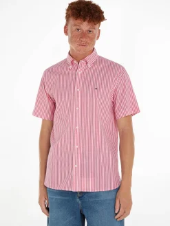 Herren Hemd mit Leinen Regular Fit Kurzarm