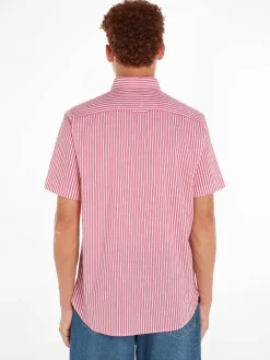 Herren Hemd mit Leinen Regular Fit Kurzarm