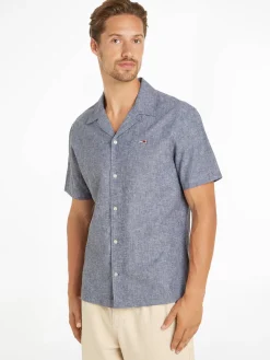 Herren Hemd TJM LINEN BLEND CAMP SHIRT Kurzarm