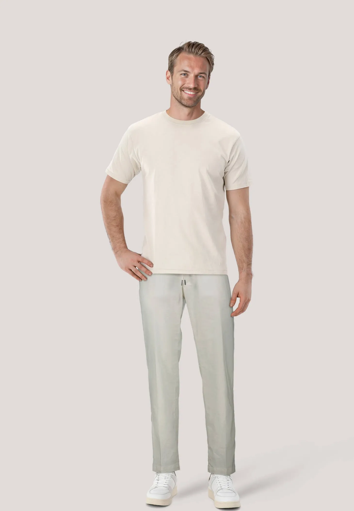 Herren Hose mit Leinen C-KANE-RDS Regular Fit