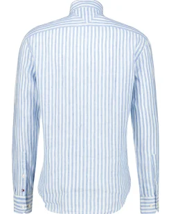 Herren Leinenhemd DC BOLD LINEN STRIPE SHIRT Regular Fit Langarm