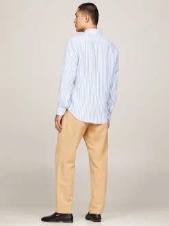 Herren Leinenhemd DC BOLD LINEN STRIPE SHIRT Regular Fit Langarm