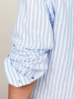 Herren Leinenhemd DC BOLD LINEN STRIPE SHIRT Regular Fit Langarm